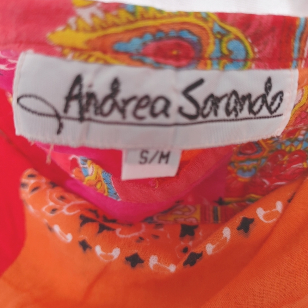 Andrea Sarando patchwork Paisley bandana handkerchief wraparound skirt S/M - Picture 2 of 6